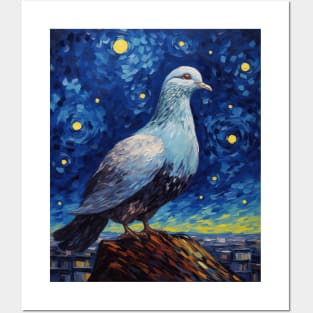 Dove with Starry Night by Van Gogh Posters and Art